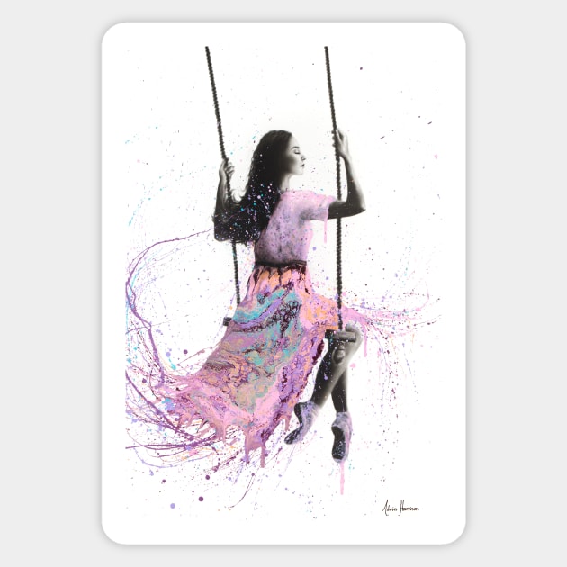 Girl on a Swing Sticker by AshvinHarrison